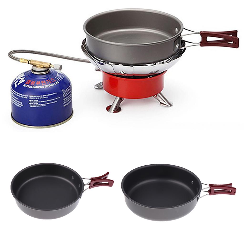 Camping Cooking Frying Pan - Nieprzywierająca Przenośna Patelnia Kempingowa Składany Uchwyt