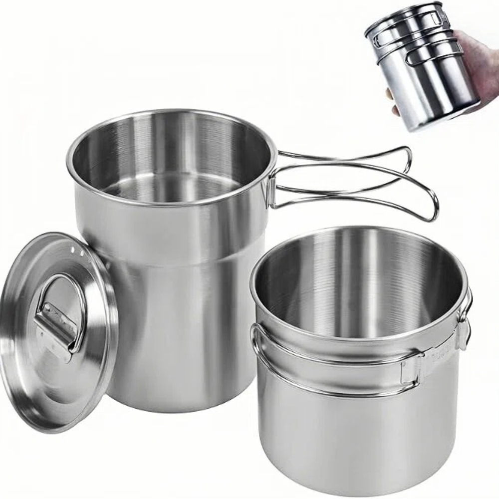 Camping Cooking Can - Składane kubki kempingowe, naczynia kempingowe, garnek