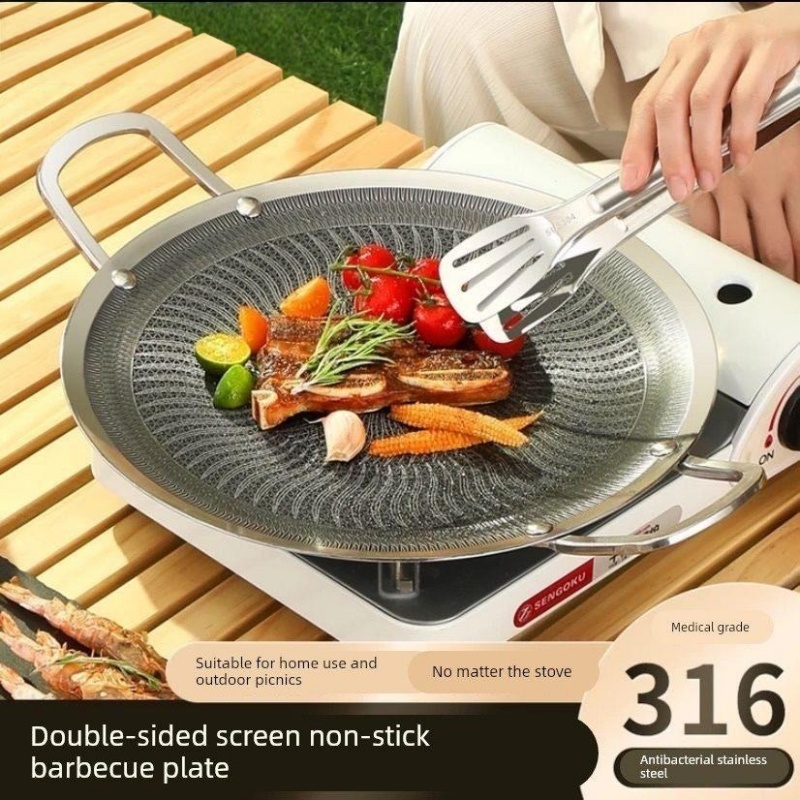 Camping Cooking Grill - Wielofunkcyjna patelnia grillowa ze stali nierdzewnej