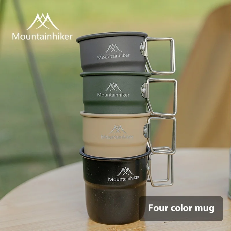 Camping Cooking Utensil Organizer - Kubki turystyczne Mountainhiker, aluminiowe kubki, sztućce