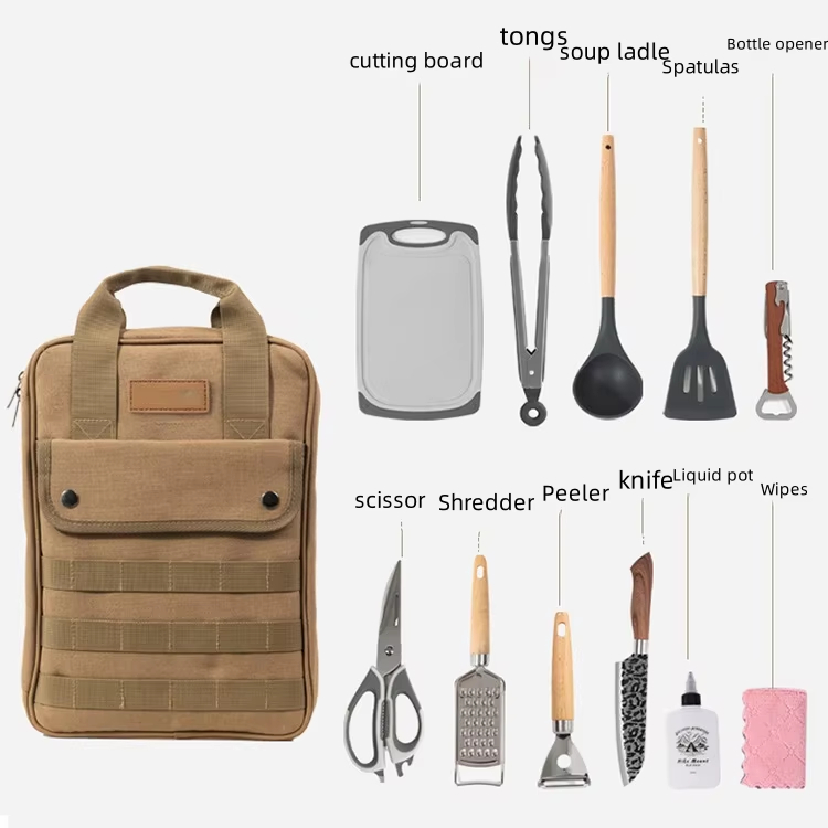 Camping Cooking Utensil Organizer - Zestaw akcesoriów do gotowania na kempingu,