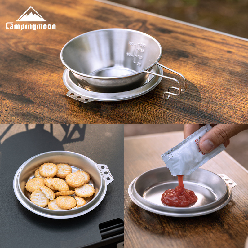 Camping Cooking Frying Pan - CAMPINGMOON S-SD Gruba Patelnia ze Stali