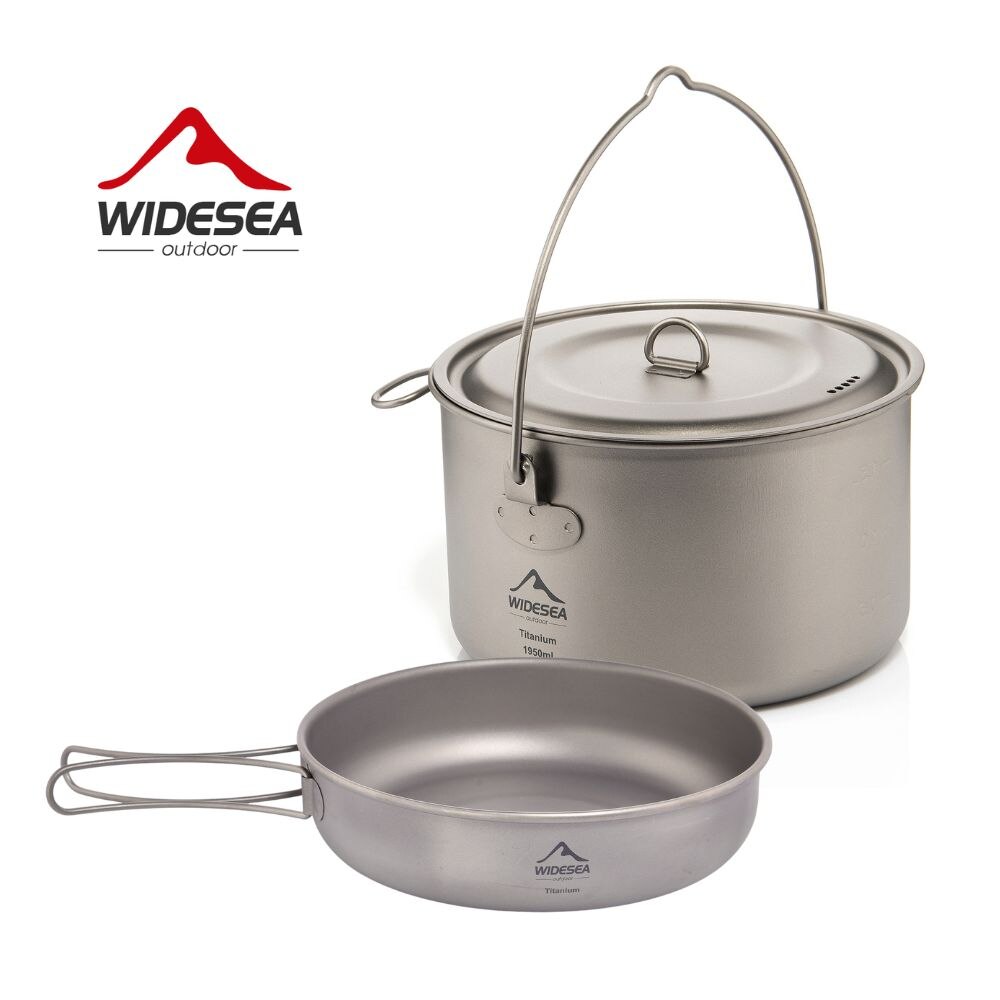 Camping Cooking Wok - Widesea Camping zastawa stołowa tytanowy zestaw