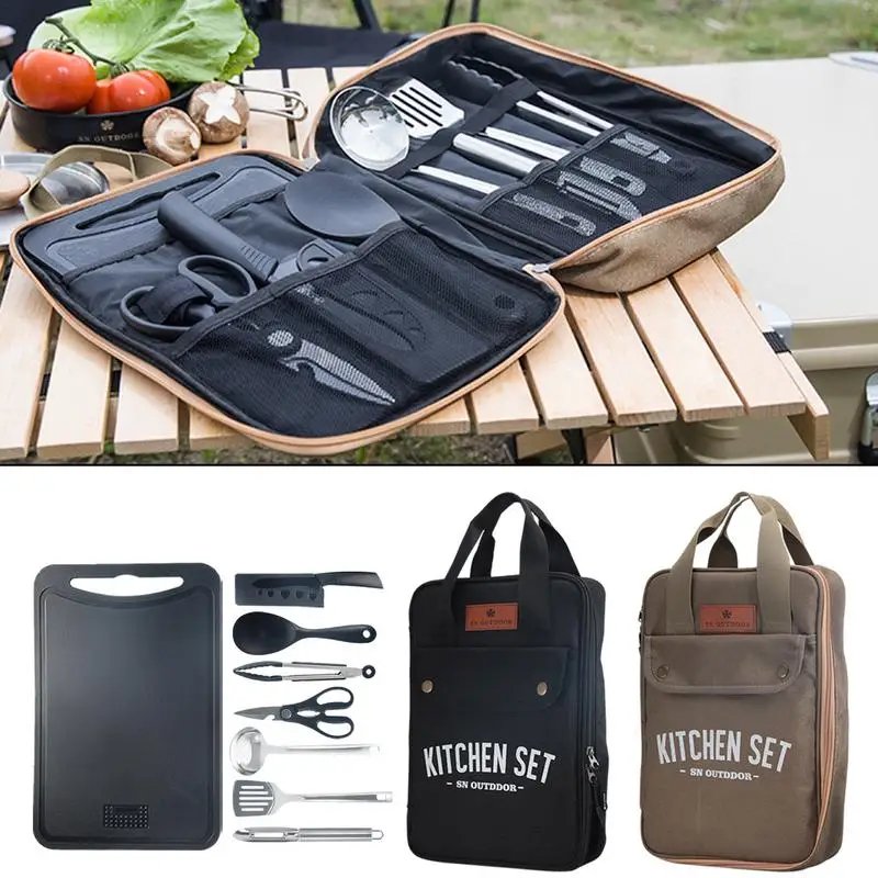 Camping Cooking Hardware - 8-częściowy zestaw naczyń kuchennych na kemping,