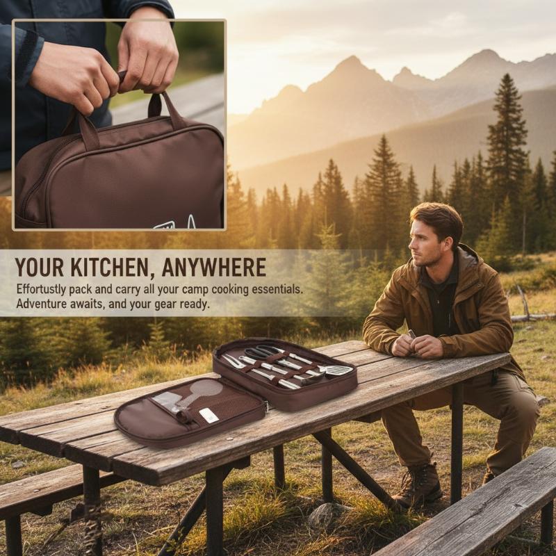 Camping Cooking Utensil Organizer - Torba do gotowania na zewnątrz, torba