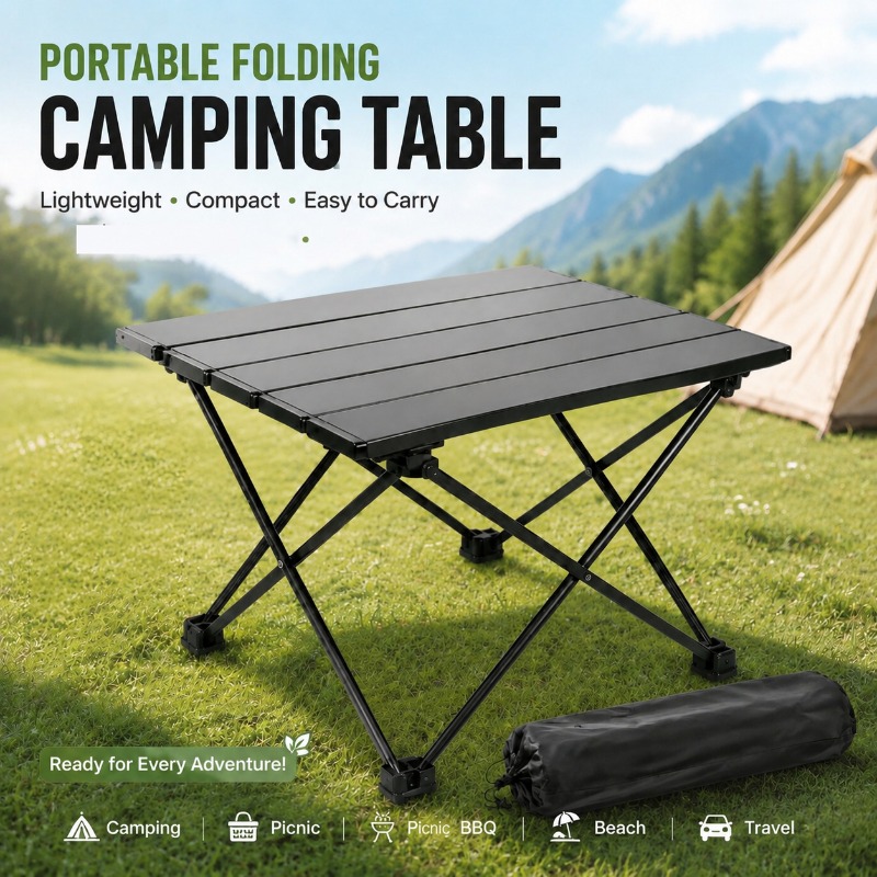 Camping Cooking Kitchen - Lekki, przenośny, składany stół kempingowy, składane