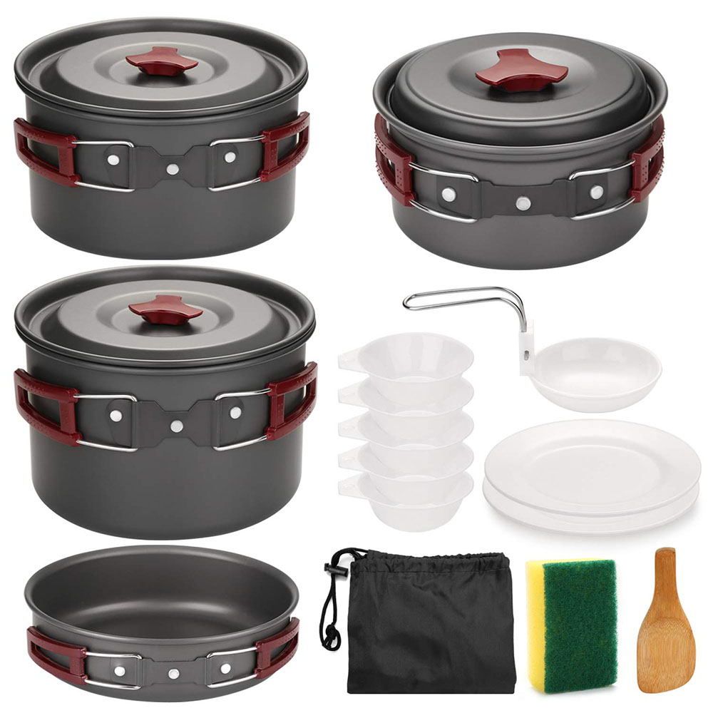 Camping Cooking Wok - Zestaw naczyń kempingowych na zewnątrz Nieprzywierające