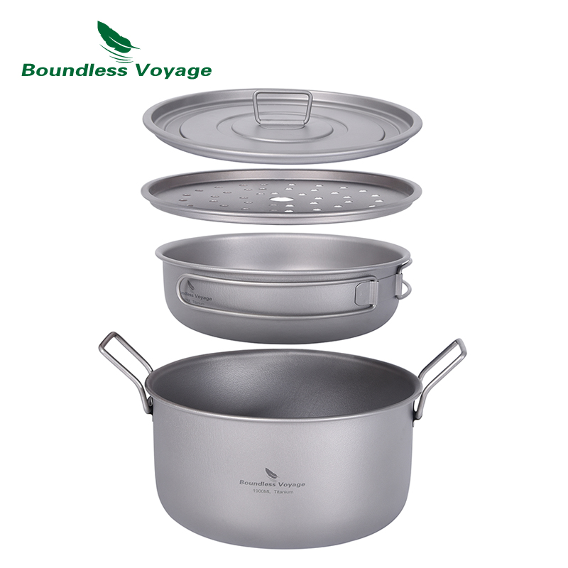 Camping Cooking Wok - Boundless Voyage Camping garnek do gotowania