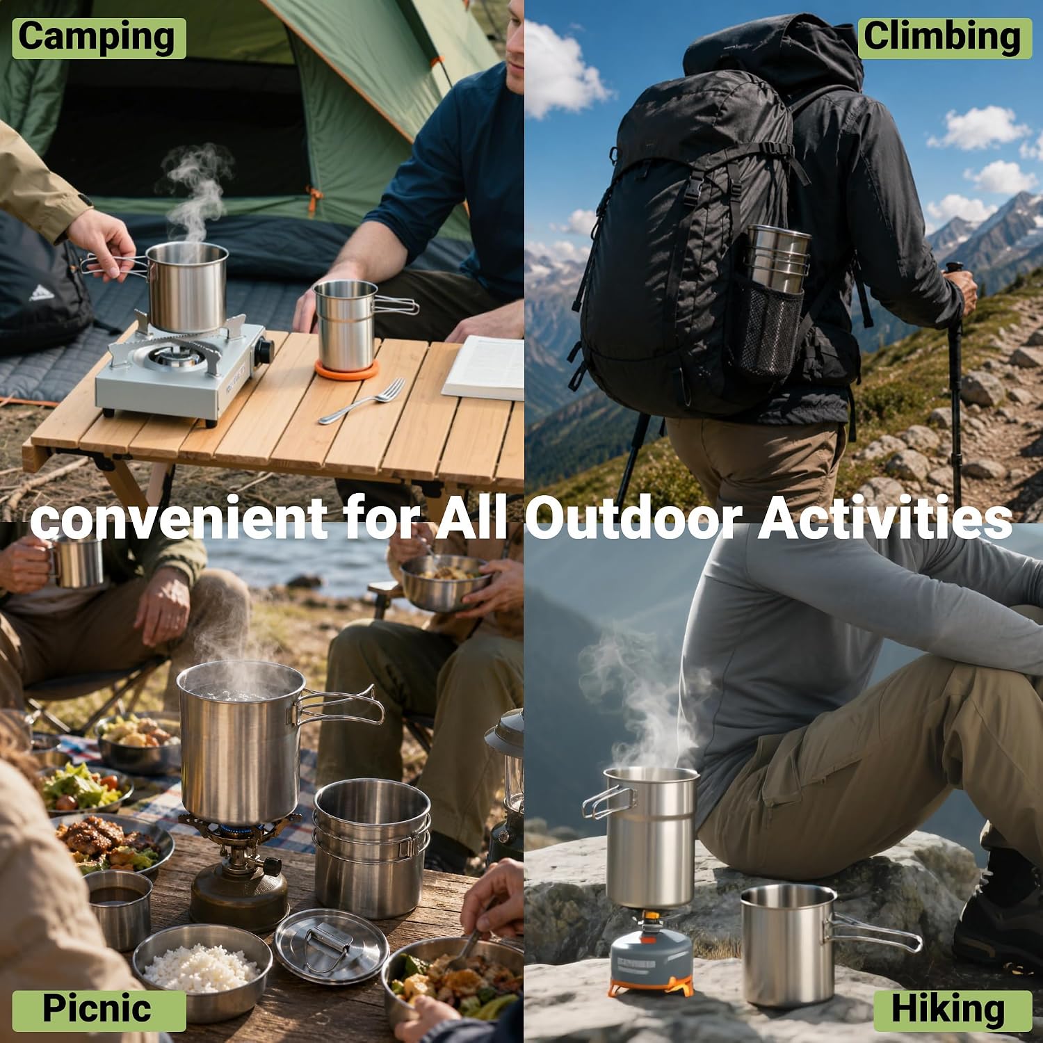 Składane kubki kempingowe, nac – Camping Cooking Can recenzja i cena
