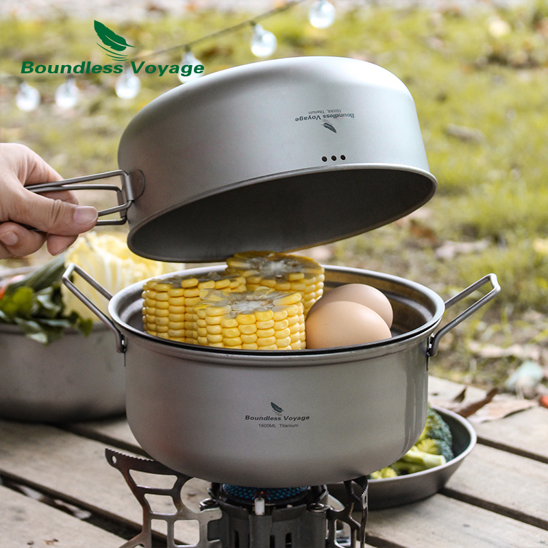 Zestaw Tytanowy Garnek Parowy  – Camping Cooking Frying Pan recenzja i cena