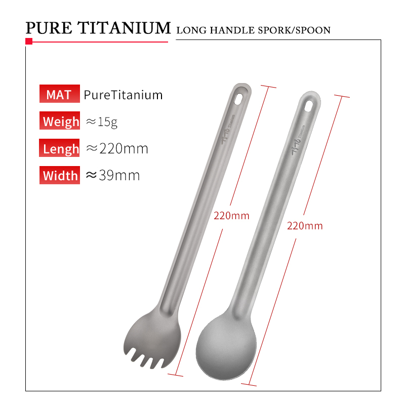 TiTo Titanium Spork Spoon Long – Camping Cooking Hardware recenzja i cena