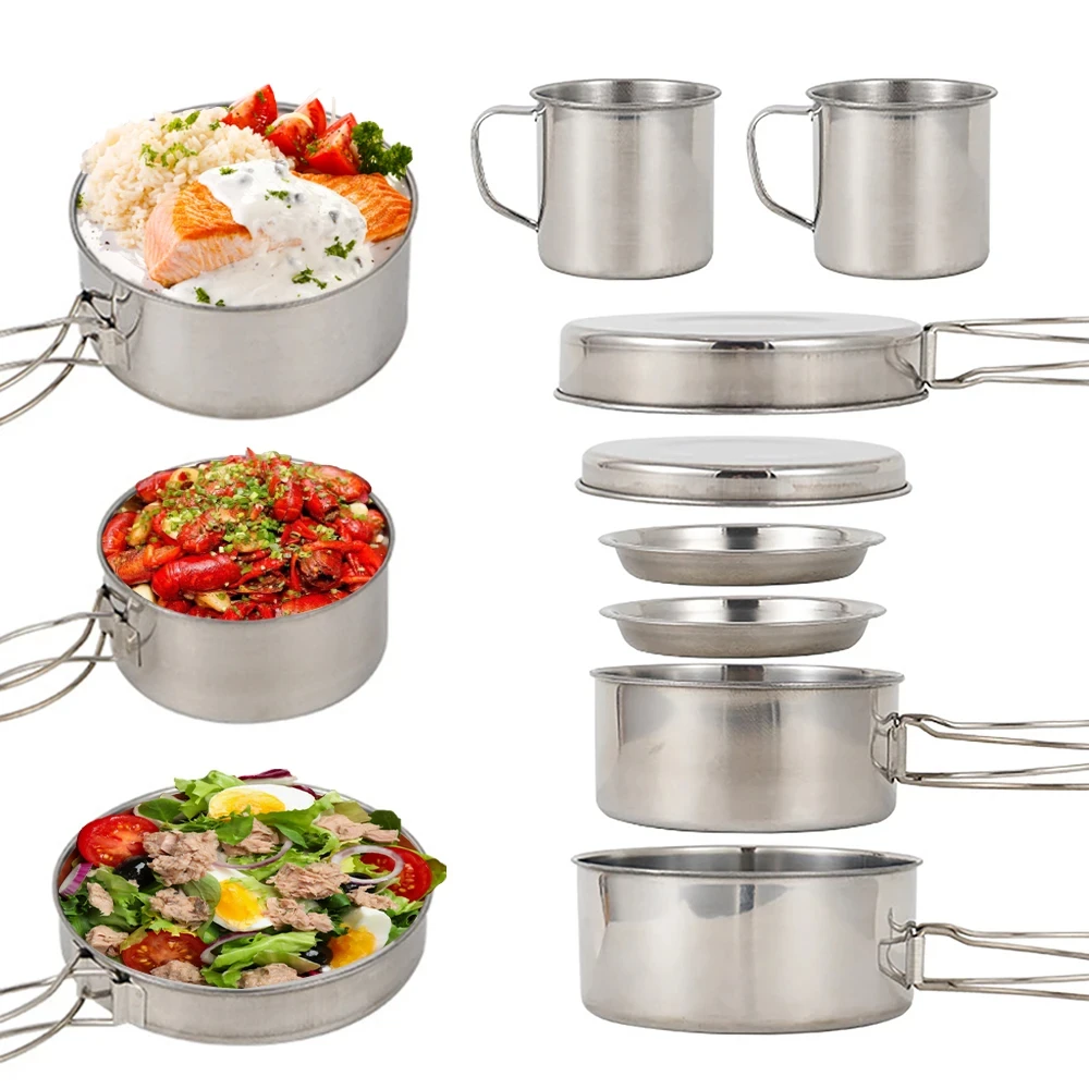 8-częściowy zestaw naczyń kemp – Camping Cooking Wok recenzja i cena