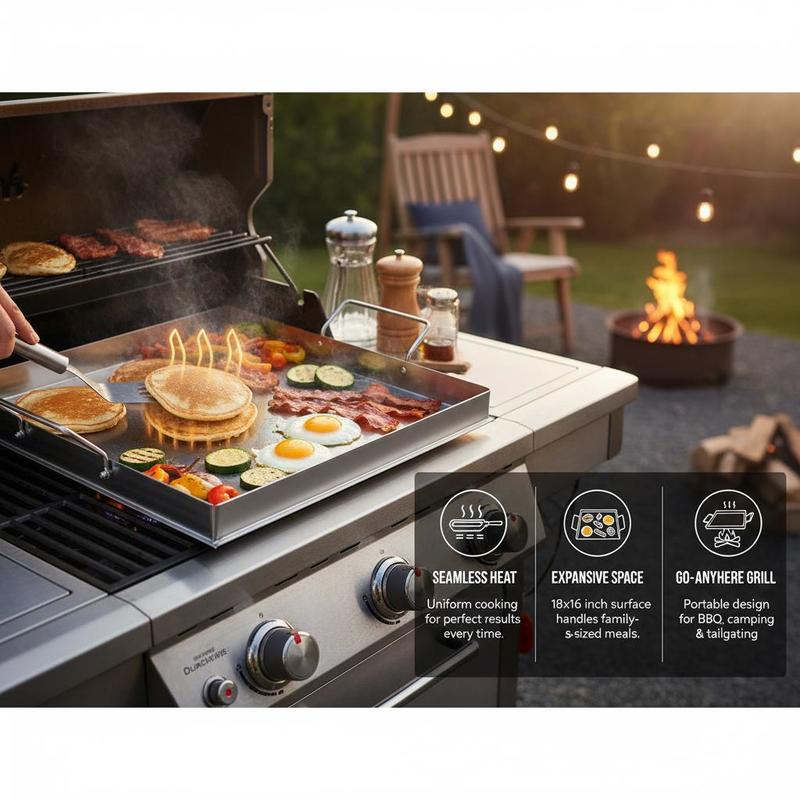 Uniwersalna płaska płyta grill – Camping Cooking Sets recenzja i cena