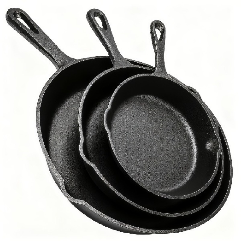 Zestaw 3 patelni żeliwnych 6/8 – Camping Cooking Without Gas recenzja i cena