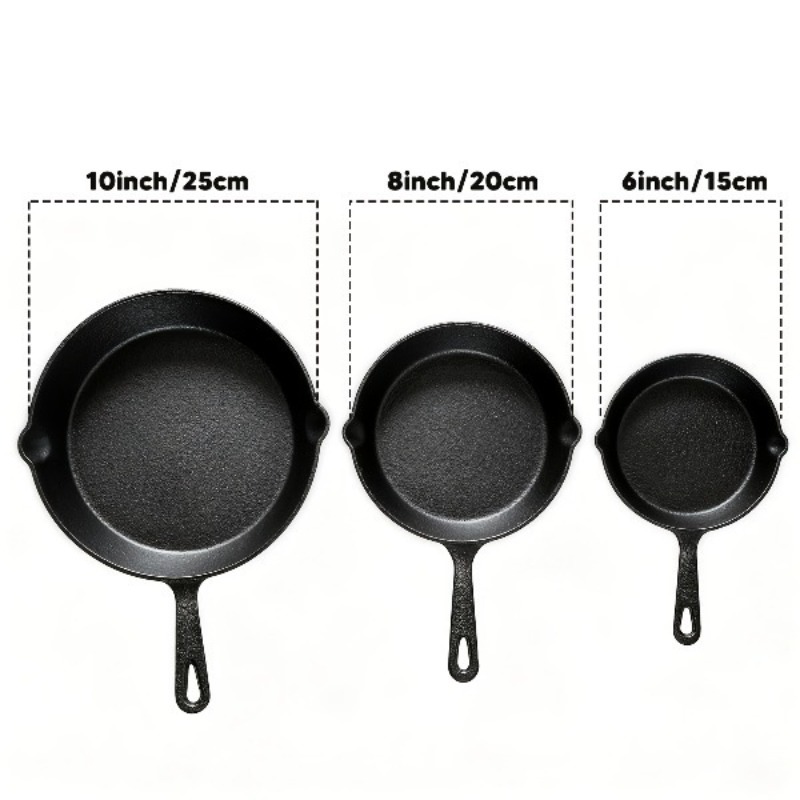 Zestaw 3 patelni żeliwnych 6/8 – Camping Cooking Without Gas recenzja i cena