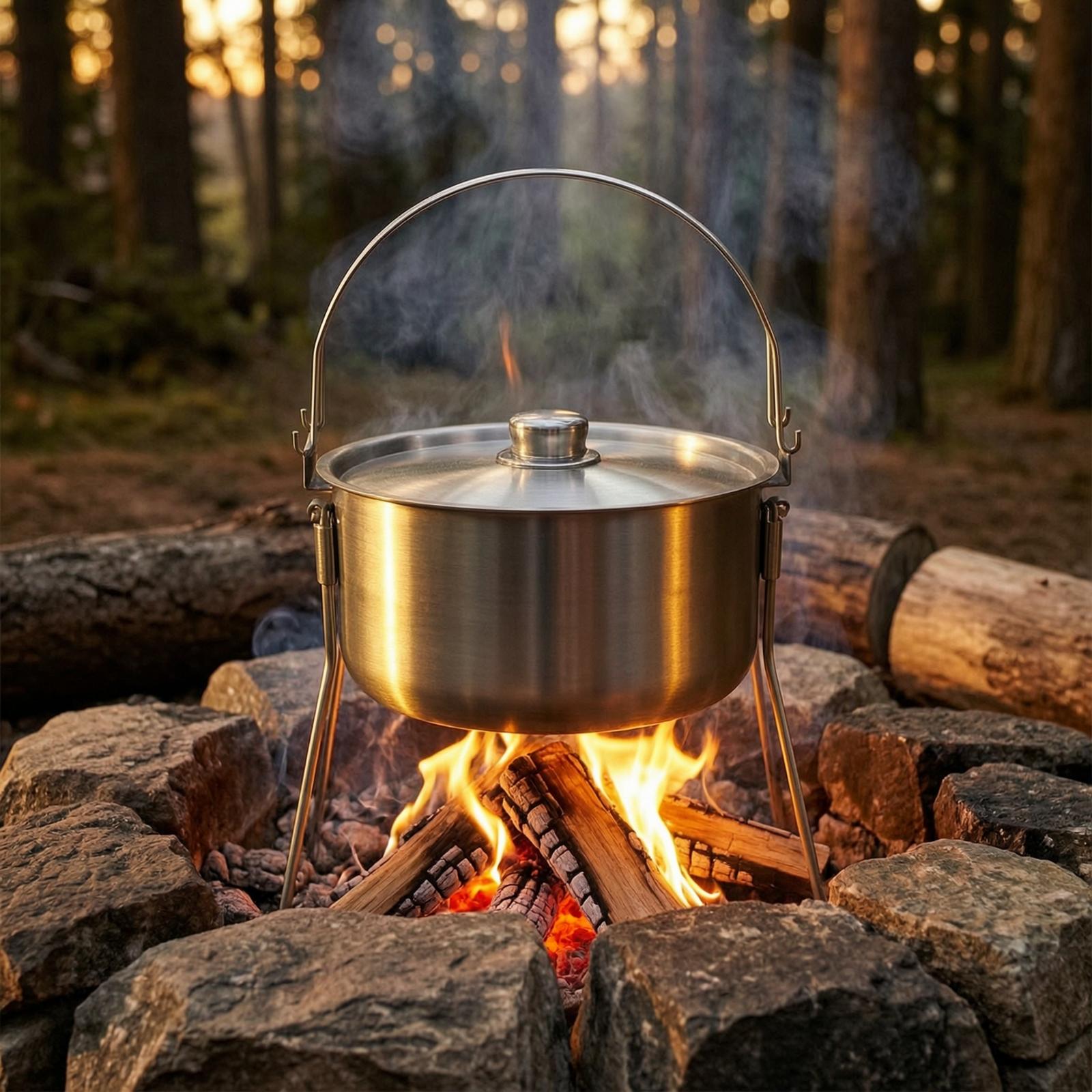 Garnek z ramą trójnogiem, ze s – Camping Cooking Can recenzja i cena