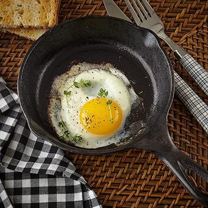 Patelnia żeliwna 6 cali, patel – Camping Cooking Frying Pan recenzja i cena