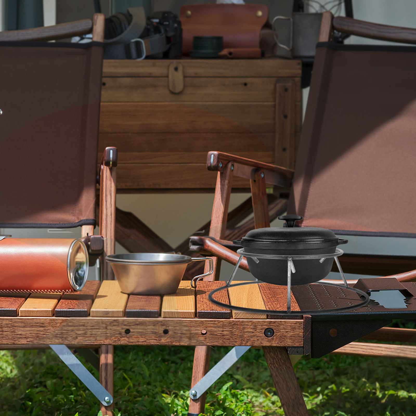 Stojak na drewno do ogniska, ż – Camping Cooking Wok recenzja i cena