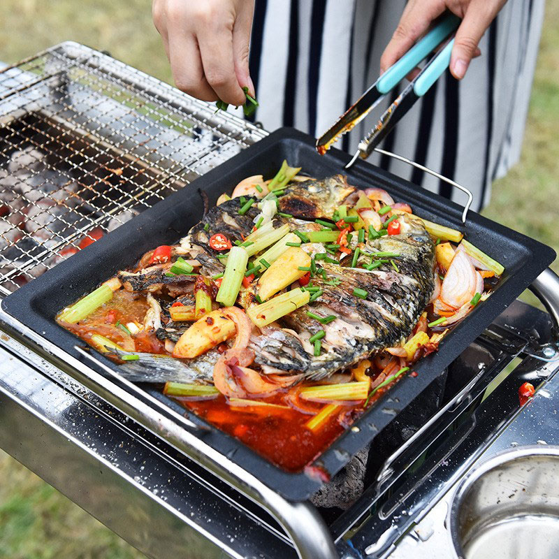 Gruba kwadratowa patelnia gril – Camping Cooking Sets recenzja i cena