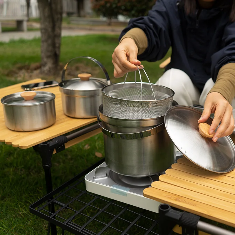 Zestaw garnków ze stali nierdz – Camping Cooking Mesh recenzja i cena