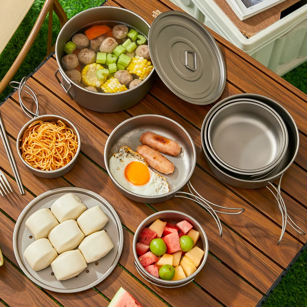 Zestaw tytanowych garnków na z – Camping Cooking Mesh recenzja i cena
